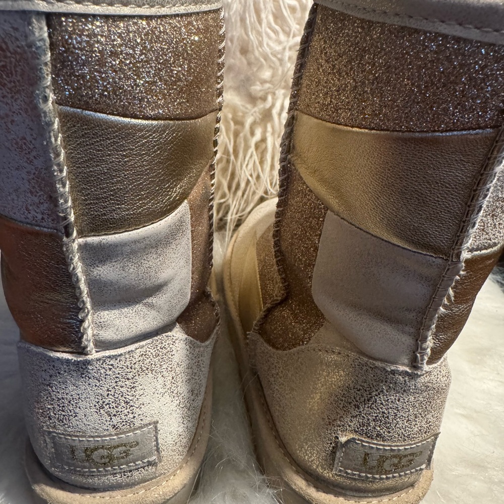 Unique Golden Patchwork UGG Boots - image 3
